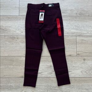 Mario Serrani burgandy textured pullon pants woman size m NWT